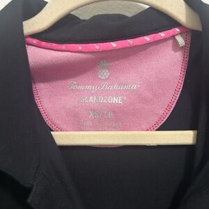 Tommy Bahama Black Polo with Pink Accents